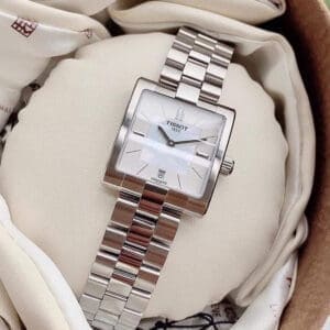 Đồng Hồ Nữ Tissot T0903101111101 nữ vuông trắng dây kim loại (Size 23x28mm) - Ảnh 6