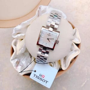 Đồng Hồ Nữ Tissot T0903101111101 nữ vuông trắng dây kim loại (Size 23x28mm) - Ảnh 4