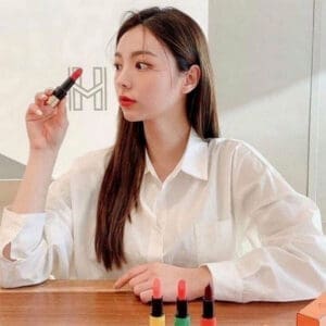Son Hermès Matte Màu 46 Rouge Exotique Hồng Cam San Hô Quyến Rũ Lì Mịn Lâu Trôi - Ảnh 8
