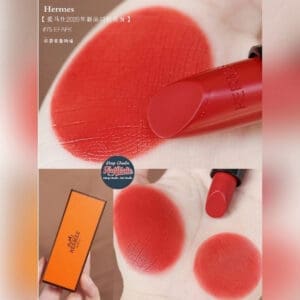 Son Hermès Matte Màu 46 Rouge Exotique Hồng Cam San Hô Quyến Rũ Lì Mịn Lâu Trôi - Ảnh 6