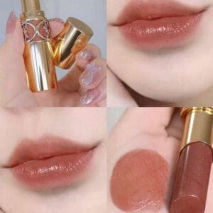 Son YSL Rouge Volupte Shine 121 Beige Satin Cam Đất Nét đẹp tự nhiên quyến rũ - Ảnh 5