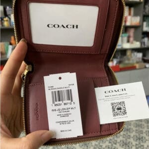 Ví Coach nữ CH389 Dập logo màu nâu - Ảnh 3