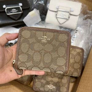 Ví Coach nữ CH389 Dập logo màu nâu - Ảnh 2