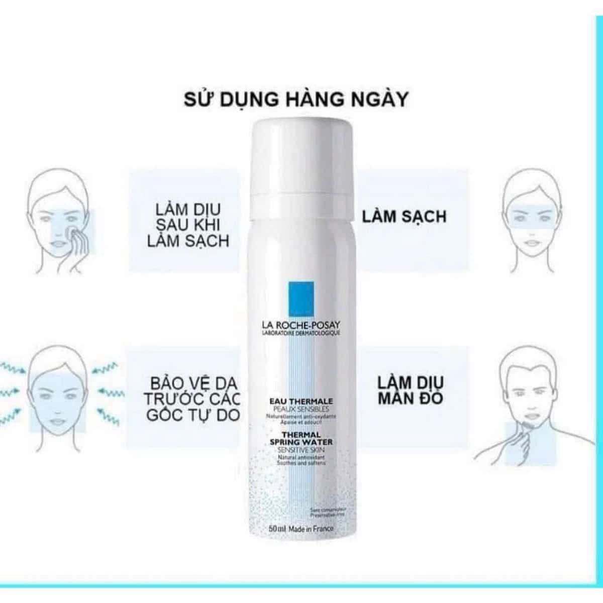 Xịt Khoáng La Roche-Posay 50Ml Chai xịt khoáng La Roche-Posay 50ml màu trắng xanh