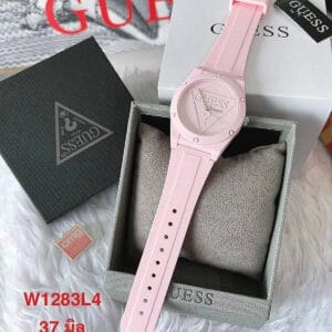 Đồng Hồ Nữ Guess W1283L4 Dây da nhựa silicon màu hồng (Size 37mm) - Ảnh 4