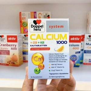 Viên Ngậm Bổ Sung Canxi Doppelherz Calcium 1000 + D3 + K2 Vị Cam (60 Viên) Hỗ Trợ Xương Chắc Khỏe - Ảnh 5