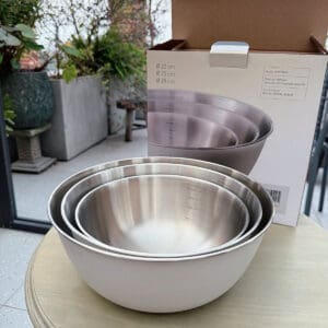 Bộ 3 Tô Trộn Inox 304 Gköch Myty0810 22–25–28Cm Màu Kem Cao Cấp 8 Bộ 3 Tô Trộn Inox 304 GKÖCH MYTY0810 22–25–28cm Màu Kem Cao Cấp - Ảnh 3