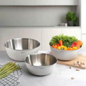 Bộ 3 Tô Trộn Inox 304 Gköch Myty0810 22–25–28Cm Màu Kem Cao Cấp 11 Bộ 3 Tô Trộn Inox 304 GKÖCH MYTY0810 22–25–28cm Màu Kem Cao Cấp - Ảnh 6