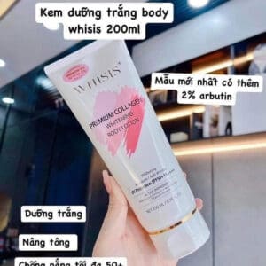 Kem Chống Nắng Body WHISIS Premium Collagen Body Lotion SPF50+ 200ml Dưỡng Ẩm Nâng Tone Da - Ảnh 2