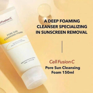 Sữa rửa mặt Cell Fusion C Pore Sun Cleansing Foam 150ml làm sạch dầu thừa, bã nhờn - Ảnh 3