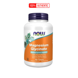 Viên uống Magie hữu cơ NOW Magnesium Glycinate 200mg 180 viên hỗ trợ thần kinh, cơ bắp và sức khỏe