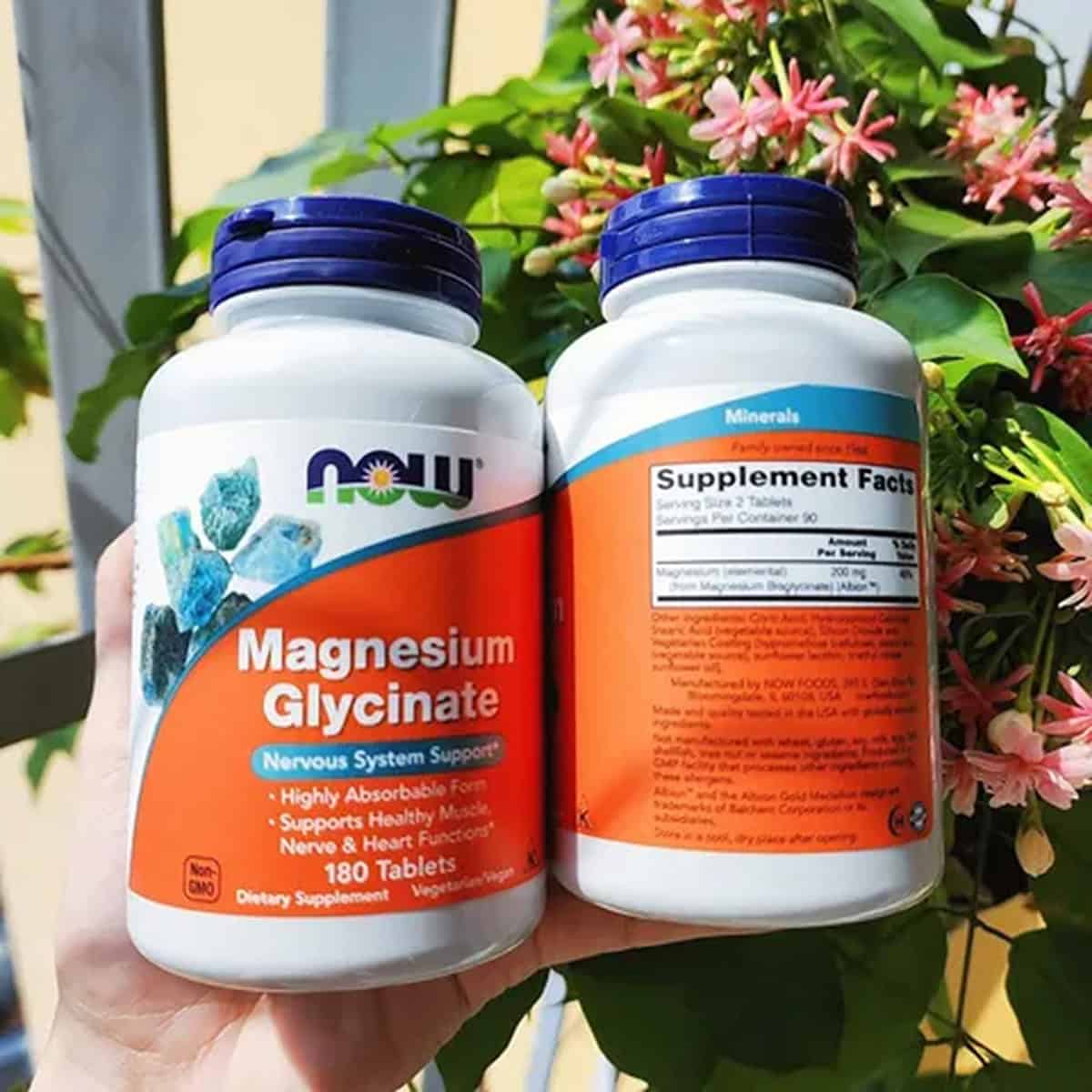 Viên Uống Magie Hữu Cơ Now Magnesium Glycinate 200Mg 180 Viên Hỗ Trợ Thần Kinh, Cơ Bắp Và Sức Khỏe 2 Viên uống Magie hữu cơ NOW Magnesium Glycinate 200mg 180 viên hỗ trợ thần kinh, cơ bắp và sức khỏe - Ảnh 2