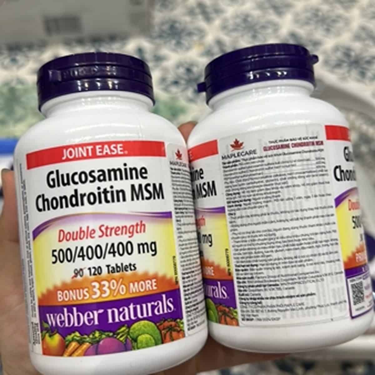 Viên Uống Bổ Khớp Webber Naturals Glucosamine Chondroitin Msm 500/400/400Mg 120 Viên 3 Viên uống bổ khớp Webber Naturals Glucosamine Chondroitin MSM 500/400/400mg 120 viên - Ảnh 3